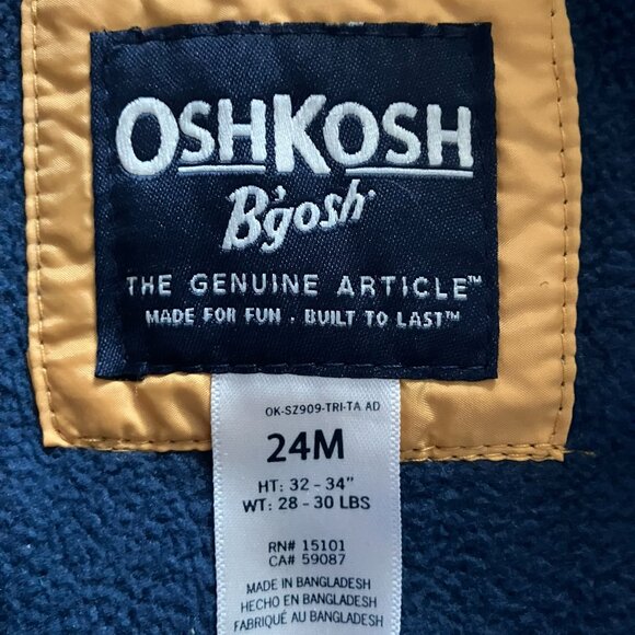 OshKosh B'gosh Colorblock Puffer Jacket – Size 24M – Warm & Stylish - Picture 2 of 5